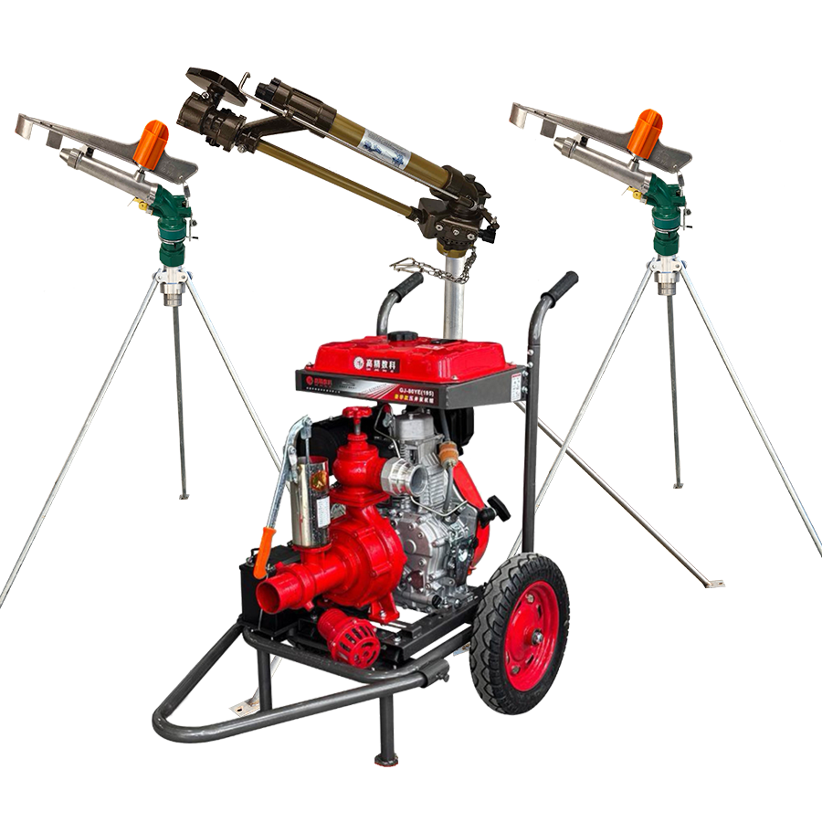 朝阳一体式灌溉机组 全套喷枪水带配齐 抗旱浇地神器